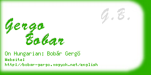 gergo bobar business card