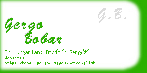 gergo bobar business card